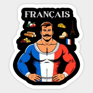 Francais: Strong Man Sticker